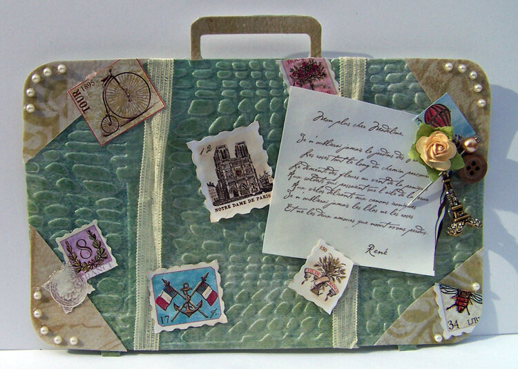 Vintage Suitcase Shaped Card