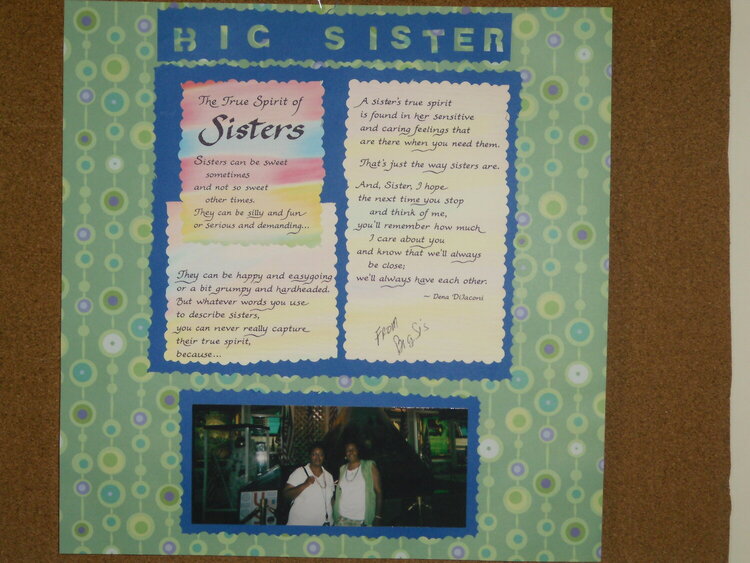 The card from my big sister