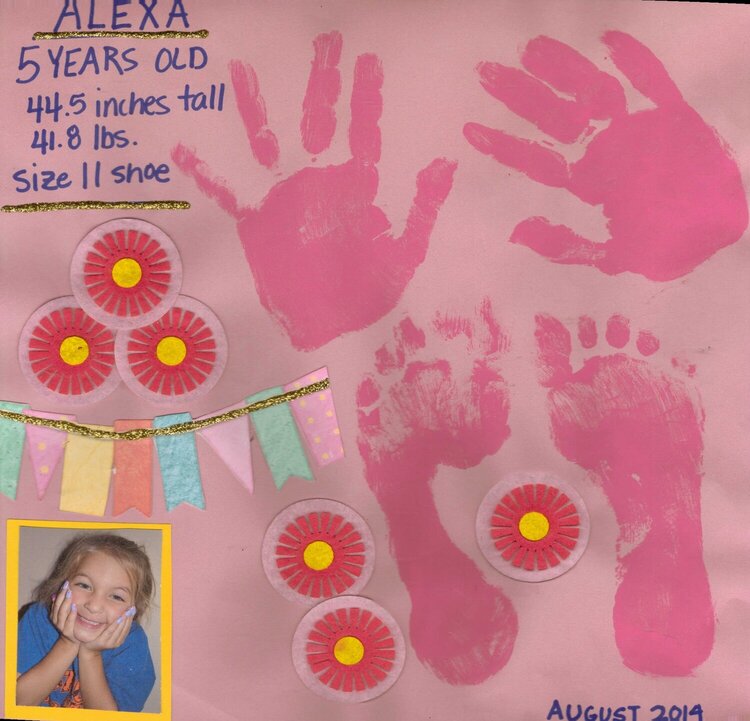 Alexa-five year old handprints and footprints