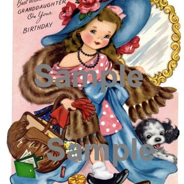 Vintage Dress-up Girl Card