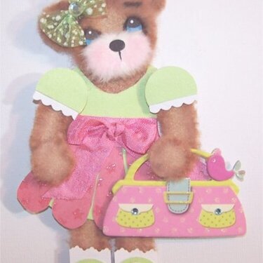 Pretty little tear bear with purse