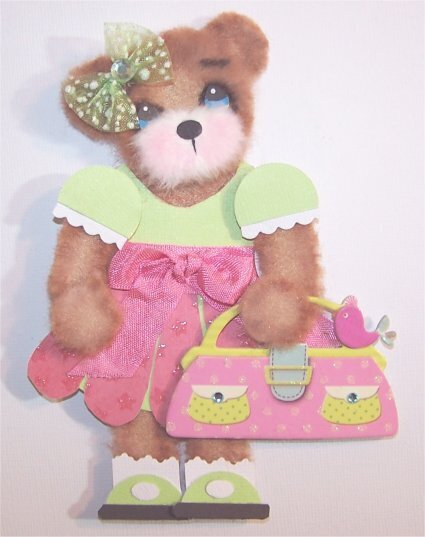 Pretty little tear bear with purse