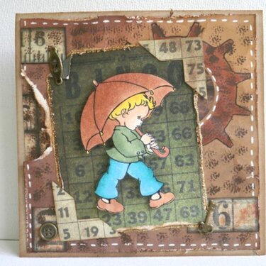 Sugar Kissed Cottage card - Walking In The Rain