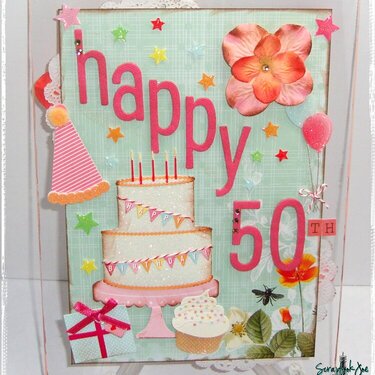 50th Acrylic Birthday card (Front)