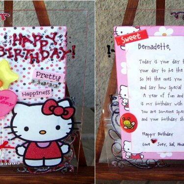 Acrylic Hello Kitty B-day card