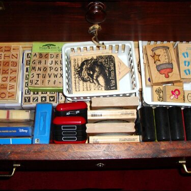 Letter wooden stamp drawer