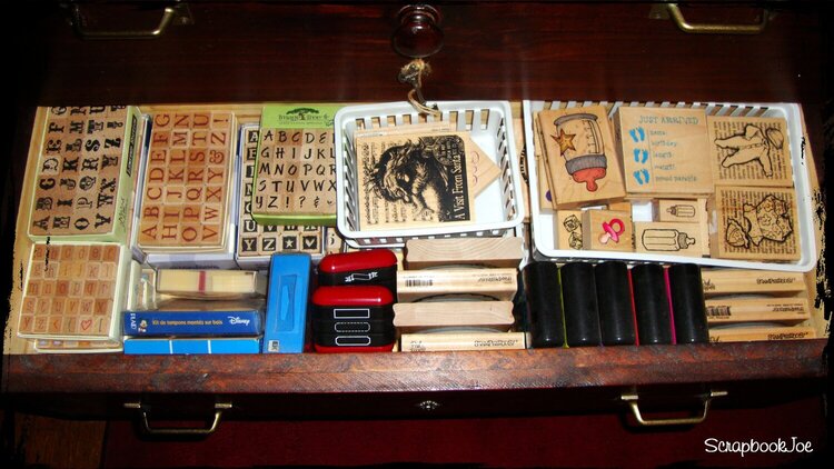 Letter wooden stamp drawer