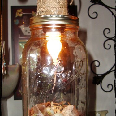hanging mayson jar nest light