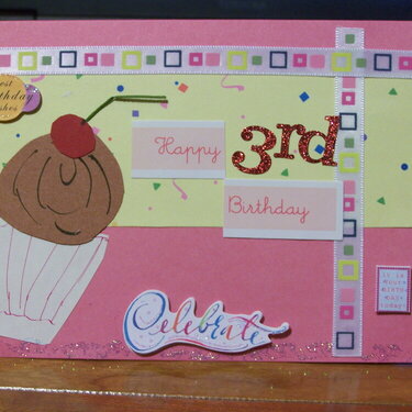 3rd Birthday Card for girl