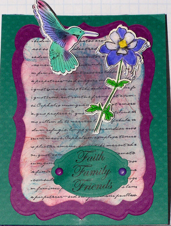 Hummingbird and Columbine Card