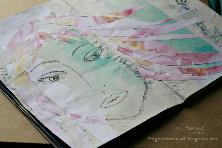 Pink hair - art journal page