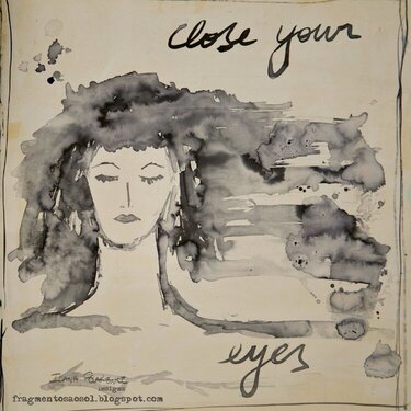 Close your eyes - Art journal page