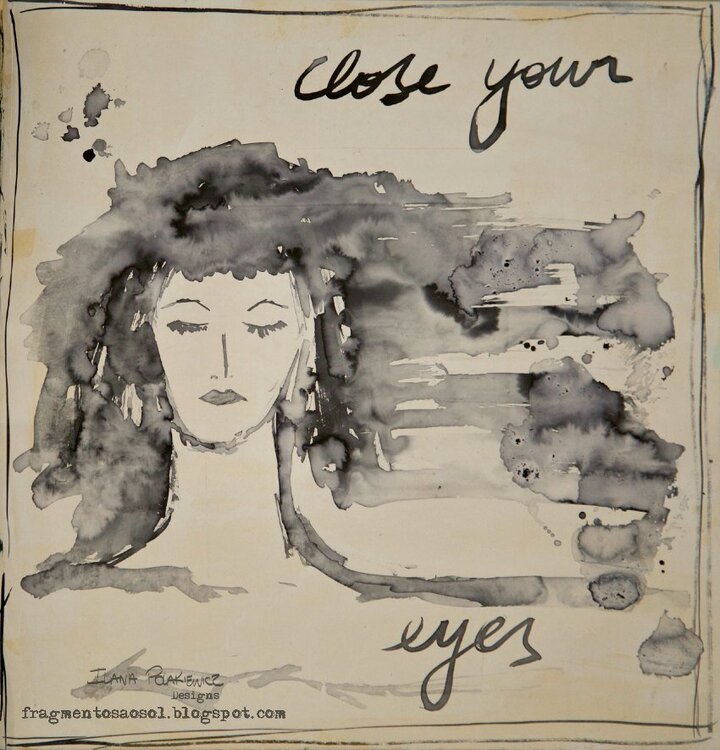 Close your eyes - Art journal page