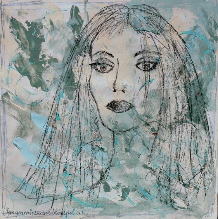 Blue Woman - Art Journal Page