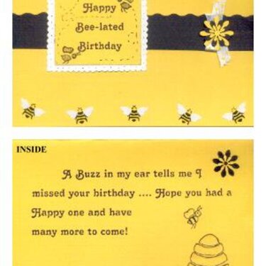 Birthday Bee-lated Card