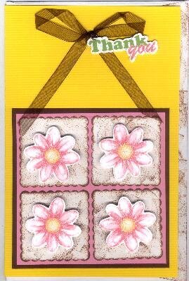 Flower Squares Thank You Card