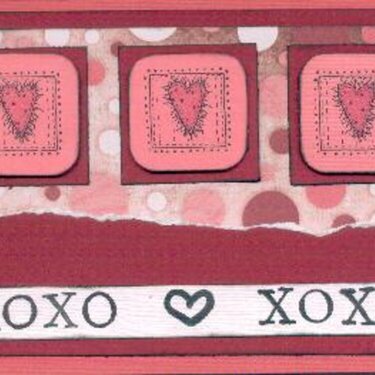 Valentine XoXo Card with scraps