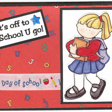 Off to School Backpack Girl Card