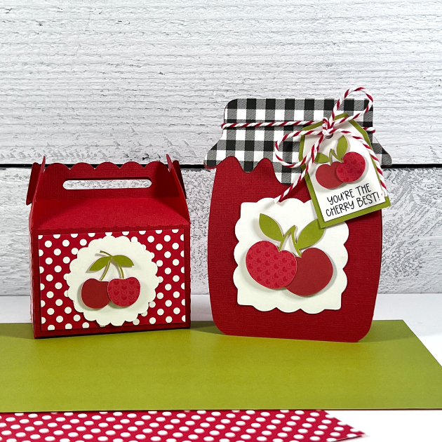 Cherry Gift Box &amp; Jar Shaped Card