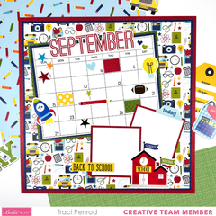 12x12 September School Scrapbook Page Layout