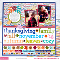 12x12 Fall Thanksgiving Scrapbook Page