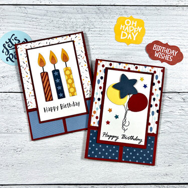 Birthday Candle &amp; Balloon Cards