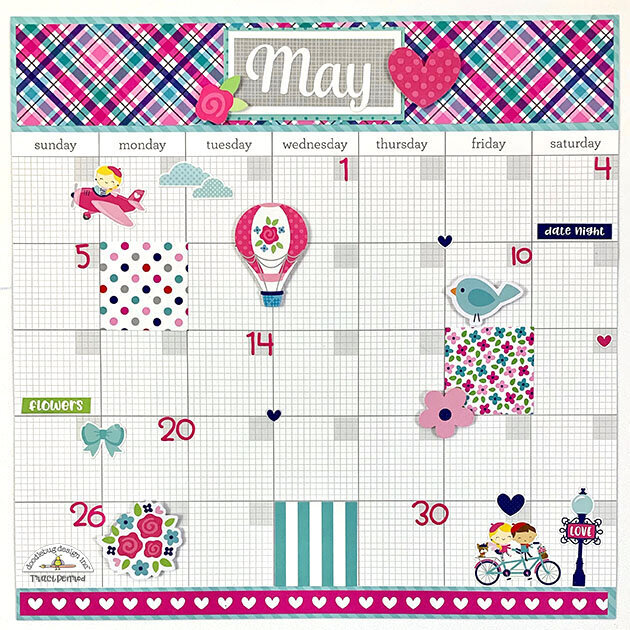 May Calendar Scrapbook Page