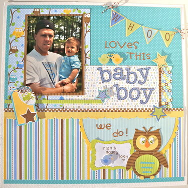 12x12 Baby Boy Scrapbook Layout