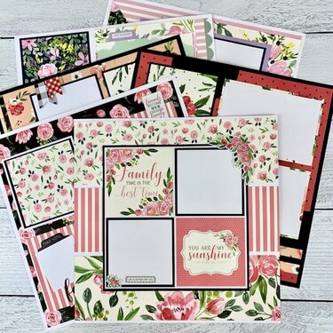 Family, Friends, and Flowers Scrapbook Layouts