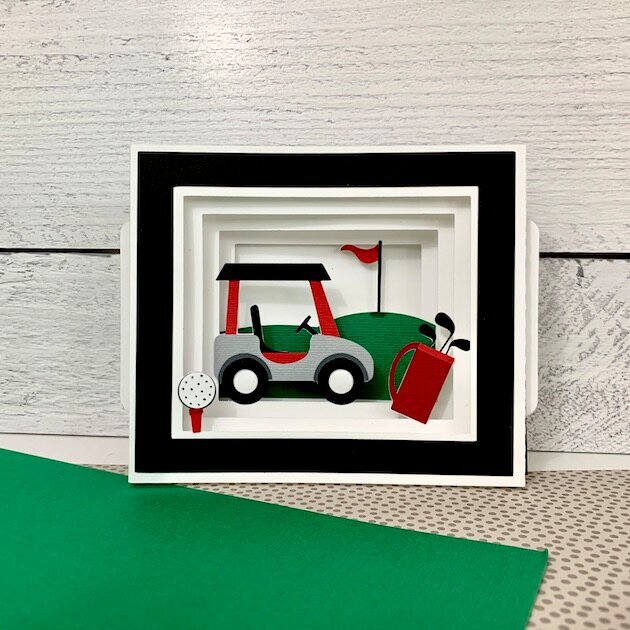Golf Cart Shadow Box Card