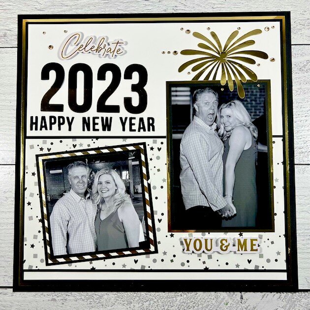 12x12 New Year&#039;s Scrapbook Page