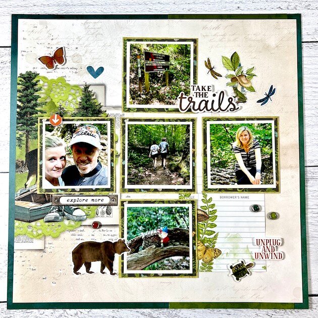 12x12 Hiking Scrapbook Page