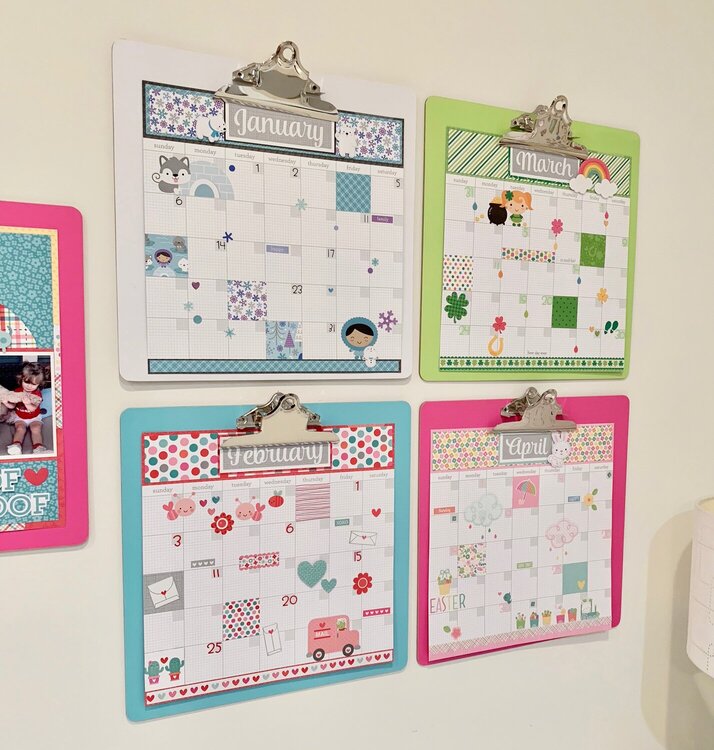 Calendar Scrapbook Pages