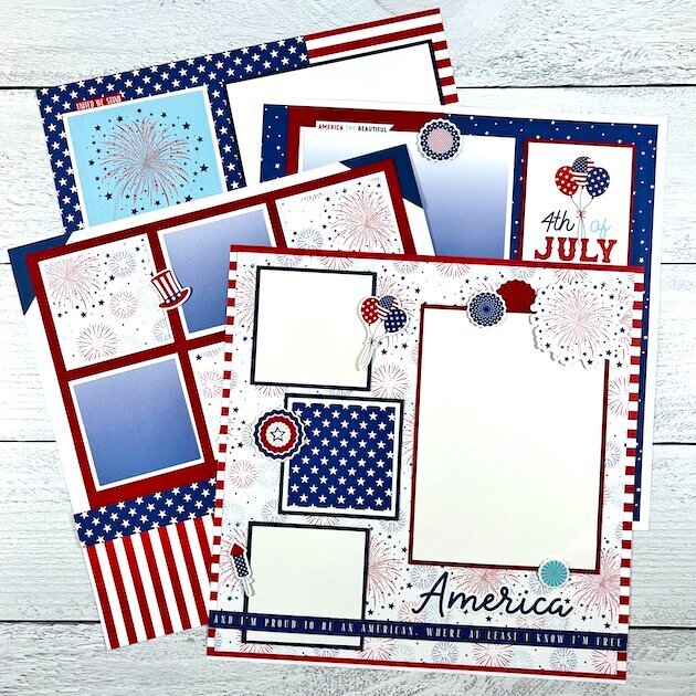 4th of July Scrapbook Layouts