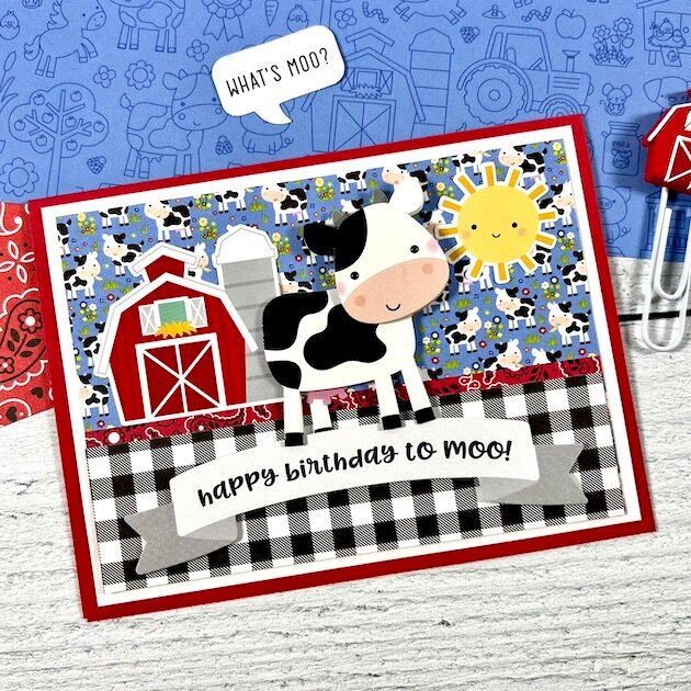 Cow Farm Birthday Card