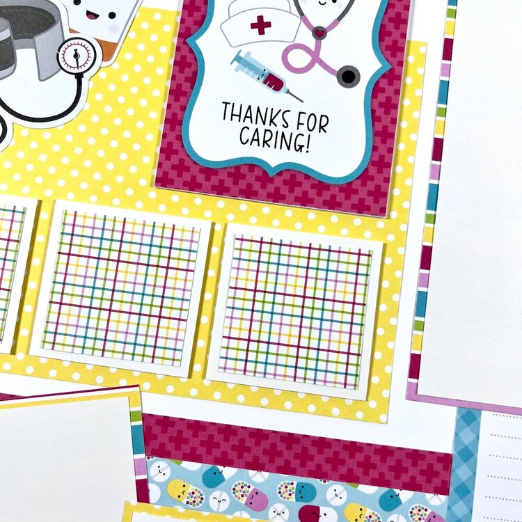 12x12 Thanks for Caring Scrapbook Layout Kit