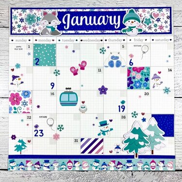 January Calendar Scrapbook Page