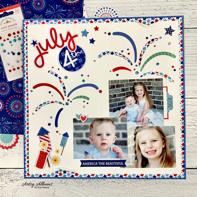 July 4th Fireworks Scrapbook Layout