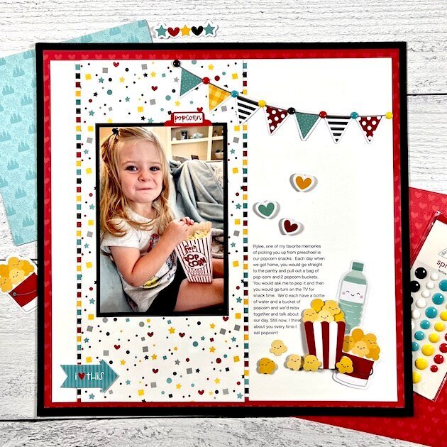 Popcorn Scrapbook Layout