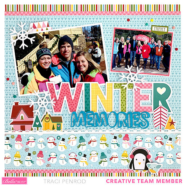 Winter Memories Scrapbook Layout