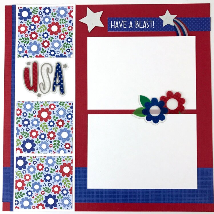 4th of July Scrapbook Page Layout