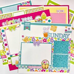 12x12 Easter Layout Scrapbook Pages