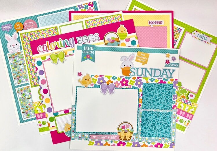 12x12 Easter Layout Scrapbook Pages