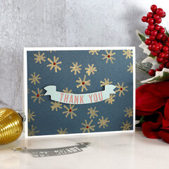 Gold and Navy Thank You Card