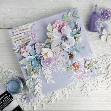 Lavender Watercolor Floral Mixed Media Canvas