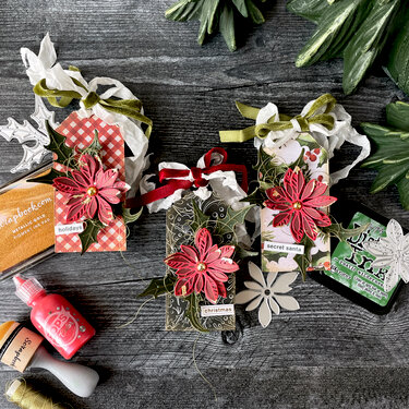 Tim Holtz Poinsettia Tag Trio