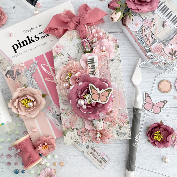Shabby Chic Floral Mixed Media Tag