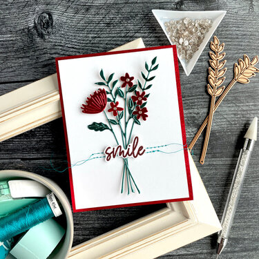 Smile Metallic Floral Card
