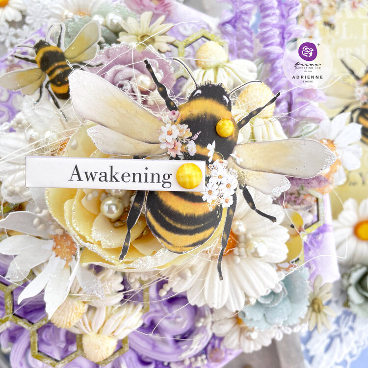 Awakening Spring Bee Mixed Media Canvas