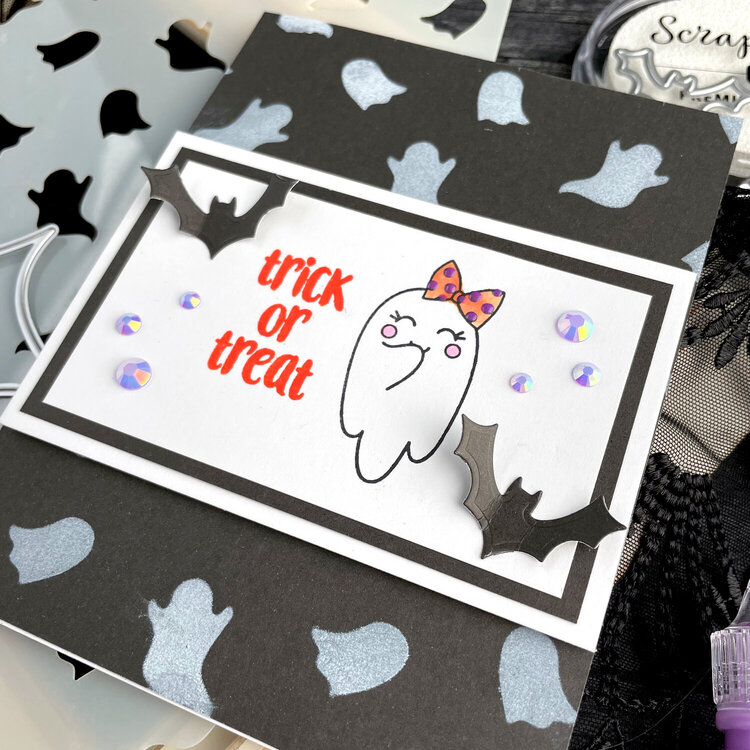 Ghostly Trick or Treat Card